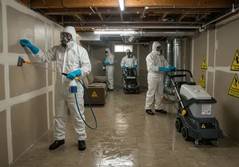 Basement Moisture Removal and Structural Drying process in Stafford, TX